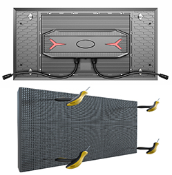 OFM Fa'asologa Fa'asaga i fafo avanoa i luma 2ftx1ft IP68 malamalama maualuga Modular Led cabinet lagolago 90° tulimanu ta'ita'iina puipui vitiō ma LED cube